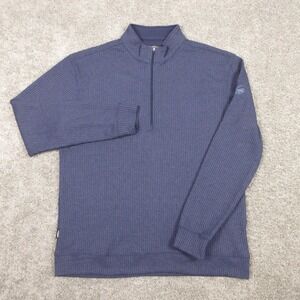 Straight Down Sweater Mens 2XL Blue Knit Performance Golf Quarter Zip Pullover